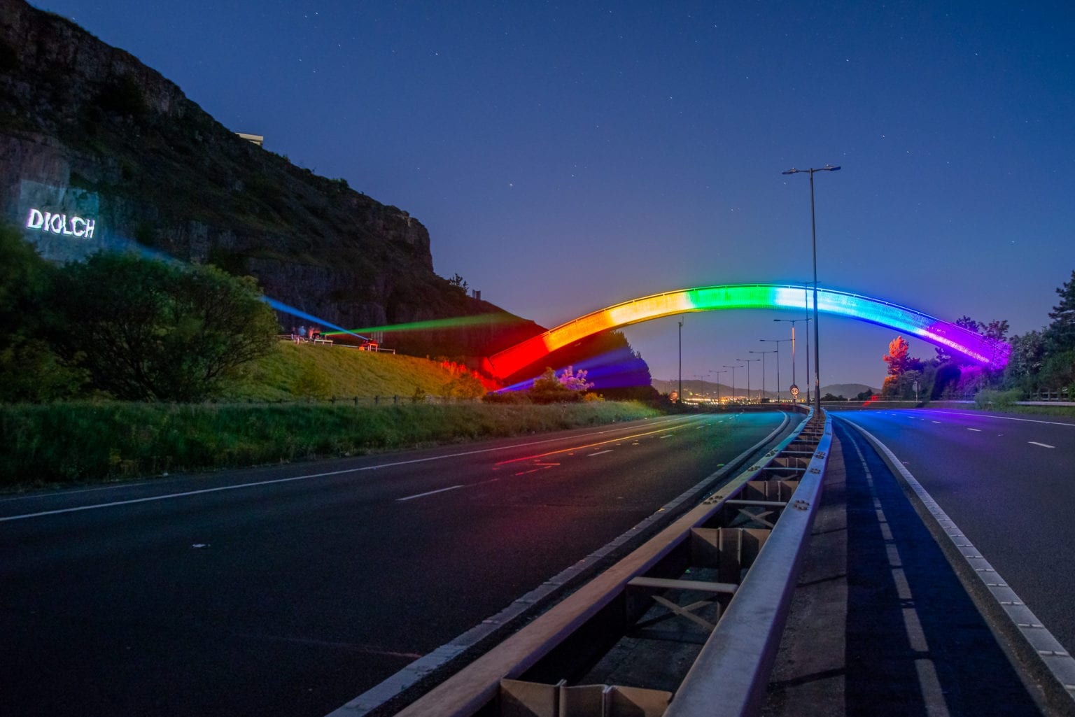 A55 Rainbow Bridge Lights Up In Tribute To Key Workers