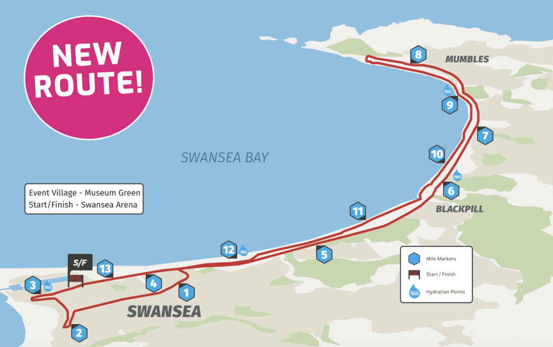 New route announced for the 2022 JCP Swansea Half Marathon